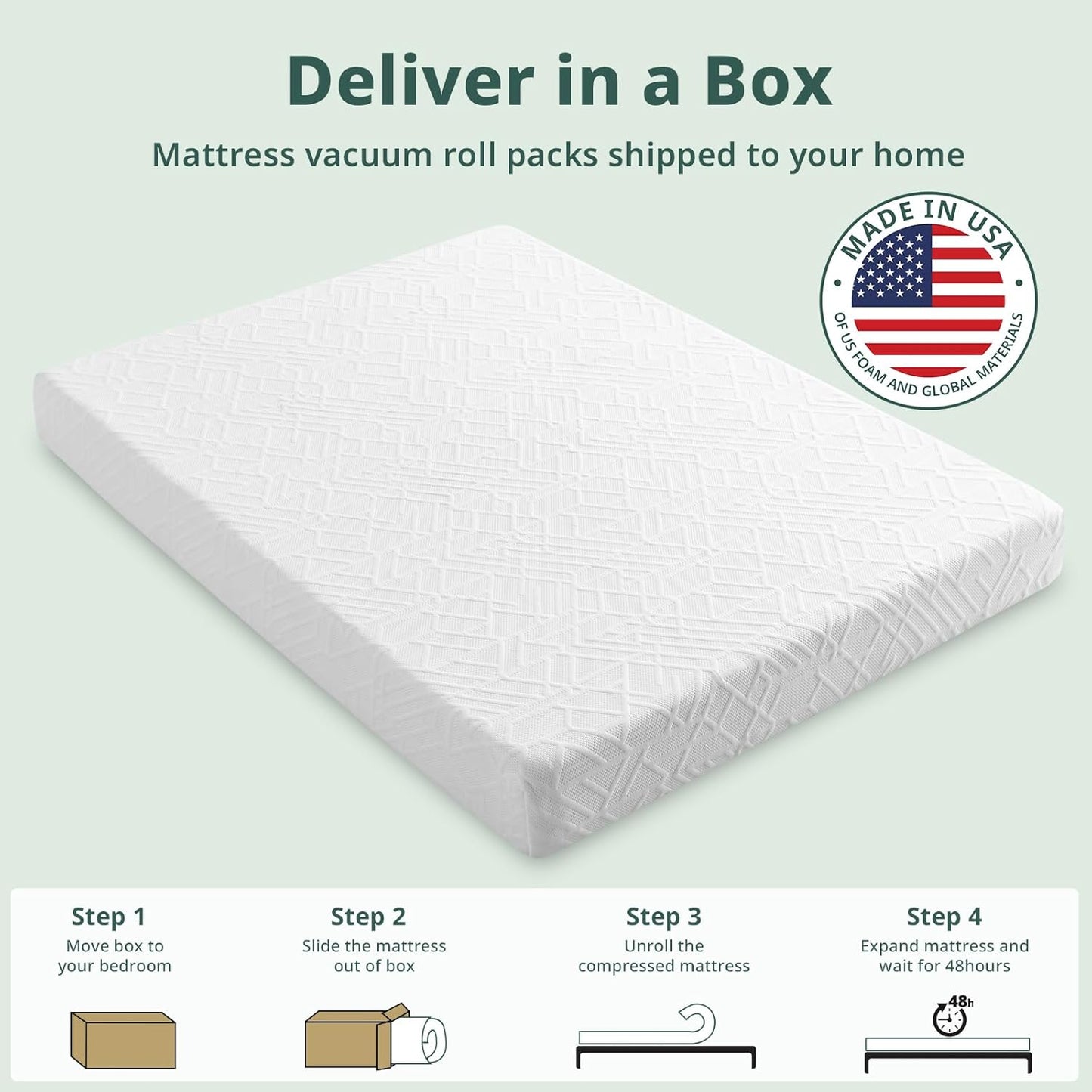 Wellos 8 Inch Memory Foam Bed Mattress in a Box,CertiPUR-US Certified，Fiberglass Free Mattress, Cooling Gel Twin Mattress Medium Firm for Supportive & Pressure Relief